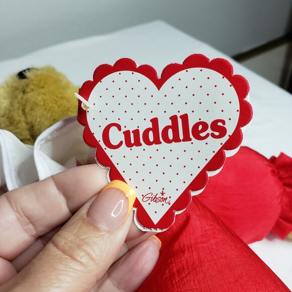 Vintage Gibson Cuddles Clown Bear Red Teddy Plush Stuffed Animal - Picture 2 of 7